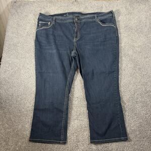 Lane Bryant Genius Fit Crop Jeans Womens 28 48x26 Blue Stretch Denim Minimalist